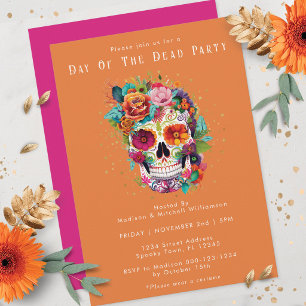 Invitation Jour Des Morts Crâne De Sucre Mexicain Toutes Âmes