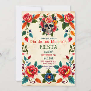 Invitation 💀🎉Jour des Morts de l'Os à la Fleur