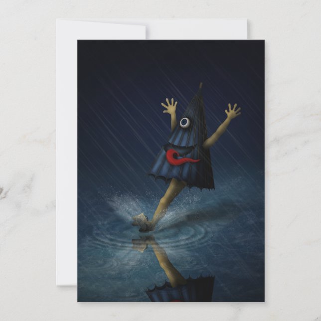 Invitation Jour des pluies du fantôme japonais de Kasa Obake (Devant)