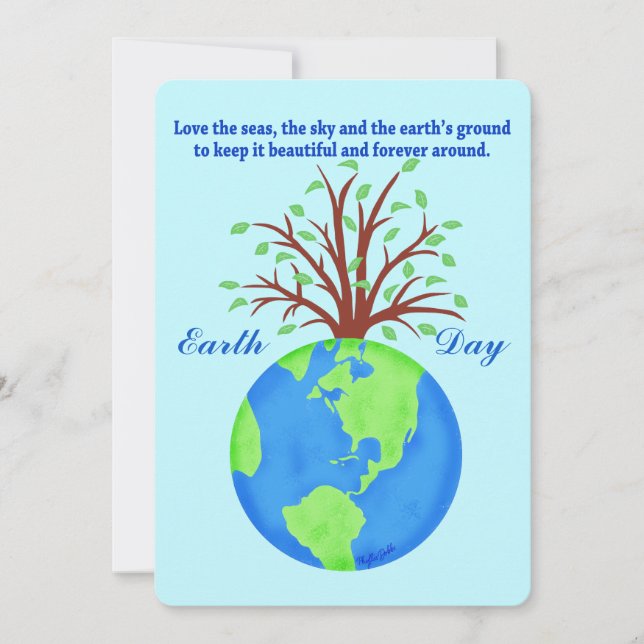 Invitation Jour des terres Promouvoir Save Love Globe Planet  (Devant)
