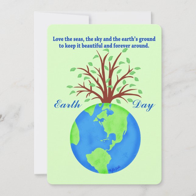 Invitation Jour des terres Promouvoir Save Love Globe Planet  (Devant)