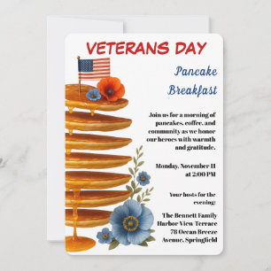 Invitation Jour des vétérans Célébration du petit déjeuner