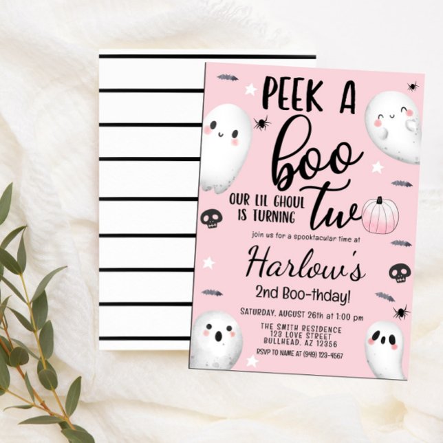 Invitation Jour d'Halloween rose Pastel Pink (Créateur téléchargé)