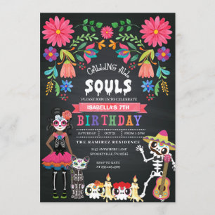 Invitation Jour du crâne de sucre de l'Halloween mort Anniver