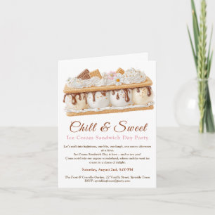 Invitation Jour du Sandwich de Crème Glacée à la Banane Aquar