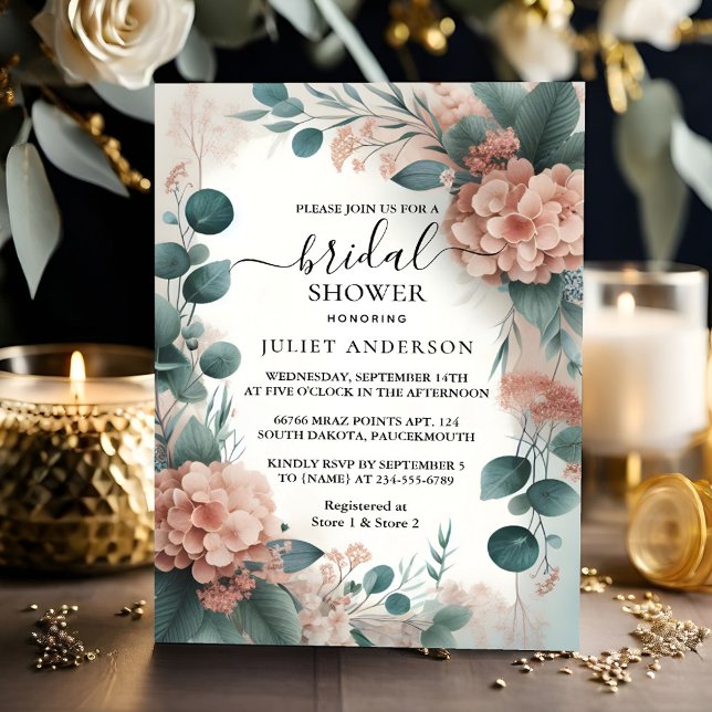 Invitation Jour Eucalyptus dentelle Tulle Dusty Fête des mari (Créateur téléchargé)