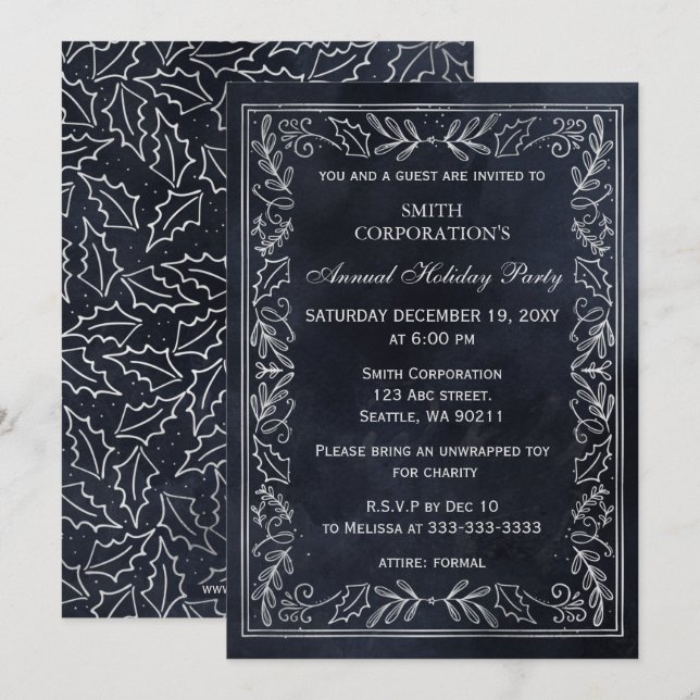 Invitation Jour férié de la Marine Silver (Devant / Derrière)