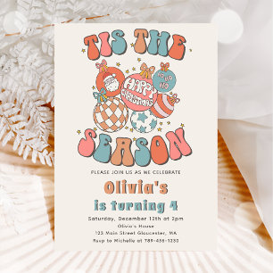 Invitation Jour férié de Noël rétro Père Noël