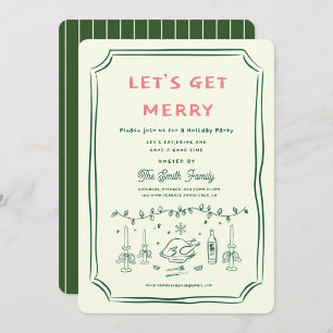 Invitation Jour férié de NoëlMain attirée Funky Handwrite in