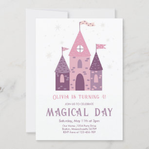 Invitation Jour magique de la princesse Château fille Anniver
