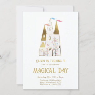 Invitation Jour magique Princesse Castle Girl Anniversaire