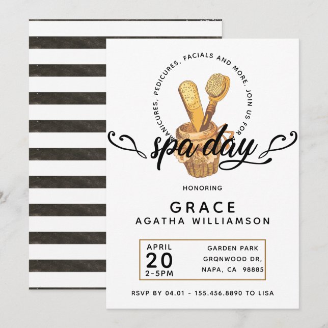Invitation Jour spa Vintage (Devant / Derrière)