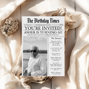 Invitation Journal Amusement unique 60e anniversaire Photo Pa