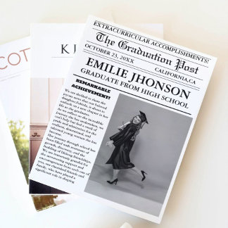 Invitation Journal de la Graduation moderne lycée