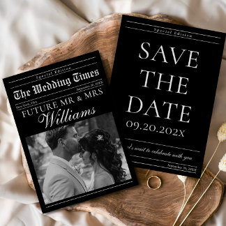 Invitation Journal de mariage minimaliste Photo Enregistrer l