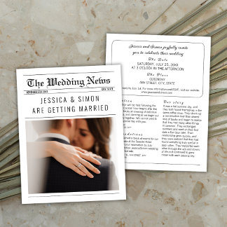 Invitation Journal Elegant Unique Photo Détails Mariage