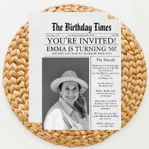 Invitation Journal Fun unique 50e anniversaire Photo Party