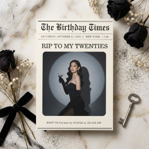 Invitation Journal funèbre des Twenties pour 30e anniversaire