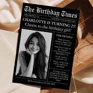 Invitation Journal Photo unique 25e anniversaire