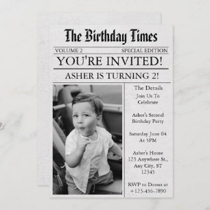 Invitation Journal Unique Fun Photo 2nd Birthday Party
