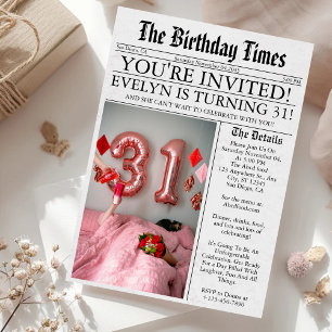 Invitation Journal Unique Fun Photo 31e Anniversaire