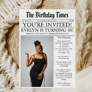 Invitation Journal Unique Fun Photo 40th Birthday Party