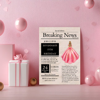 Invitation Journal Vintage Quinceañera Rose Saumon