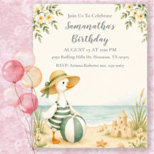 Journée à la plage Joyeux Canard Été Fête d'annive