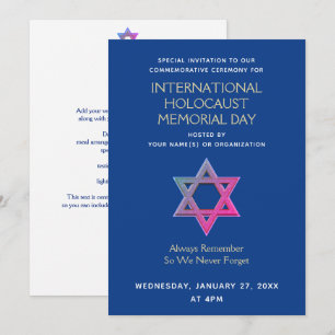 Invitation Journée commémorative de l'Holocauste YOM HASHOAH