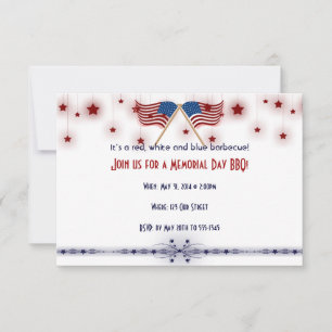 Invitation Journée commémorative des États-Unis patriotiques