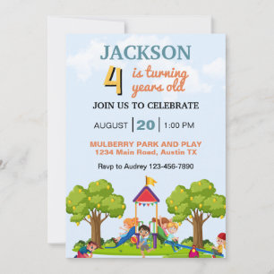 Invitation Journée de jeu pour enfants dans le parc Fête d'an