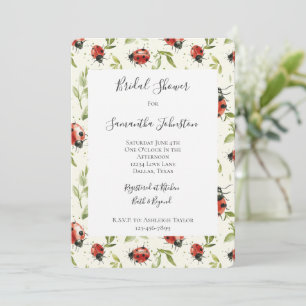 Invitation Journée de mariage aux feuilles rouges et vertes c
