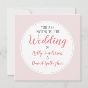 Invitation Journée de mariage simple rose gris et blanc