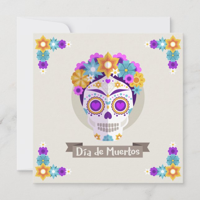 Invitation Journée Dia de los Muertos des Fêtes Mortes (Devant)