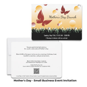Invitation Journée heureuse de la fête des mères Papillons Ro