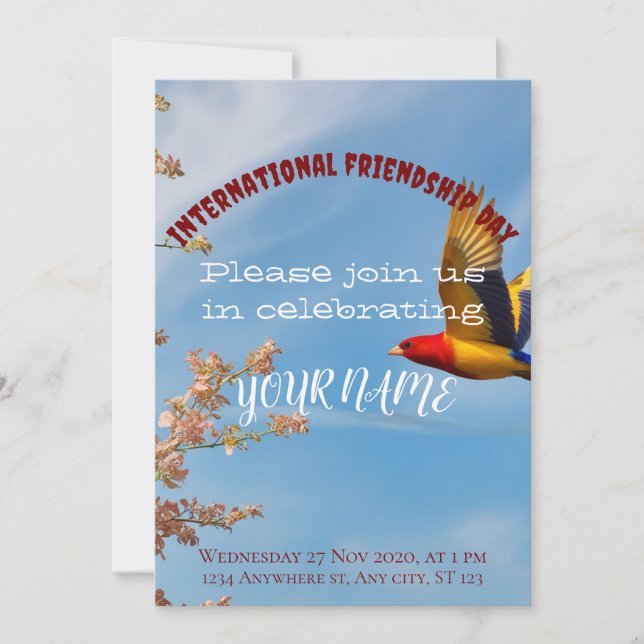 Invitation journée internationale de l'amitié (Devant)