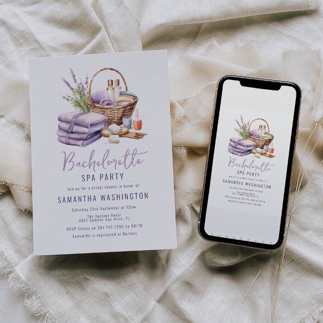 Invitation Journée Spa Lavande pour une Mariée (Créateur téléchargé)