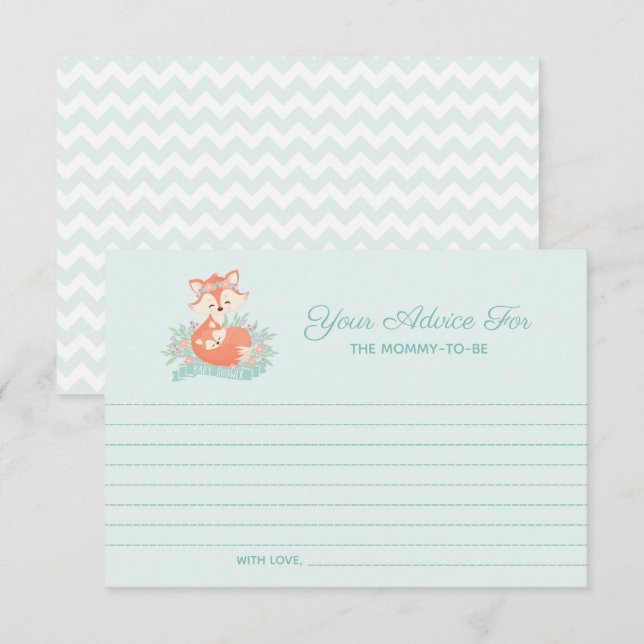 Invitation Jovely Mom and Baby Fox Boy Conseil de Baby shower (Devant / Derrière)