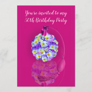 Invitation Jovely Pansy Atomizer fête d'anniversaire
