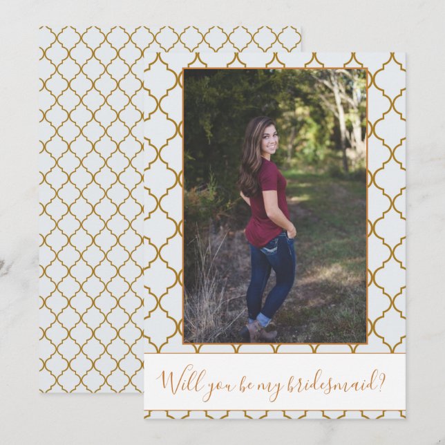Invitation Jovely Photo Bridesmaid Proposition de bordure aju (Devant / Derrière)