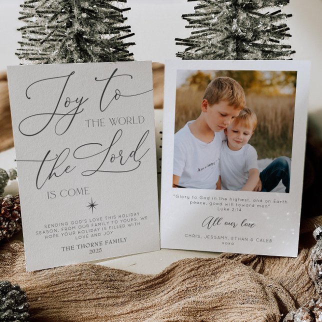 Invitation Joy To The World Christian Photo Holiday Card (Créateur téléchargé)