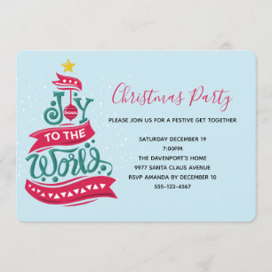 Invitation Joy to the World Christmas Citation Typographie