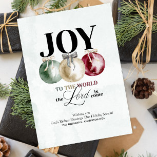 Invitation Joy To The World Holiday Card
