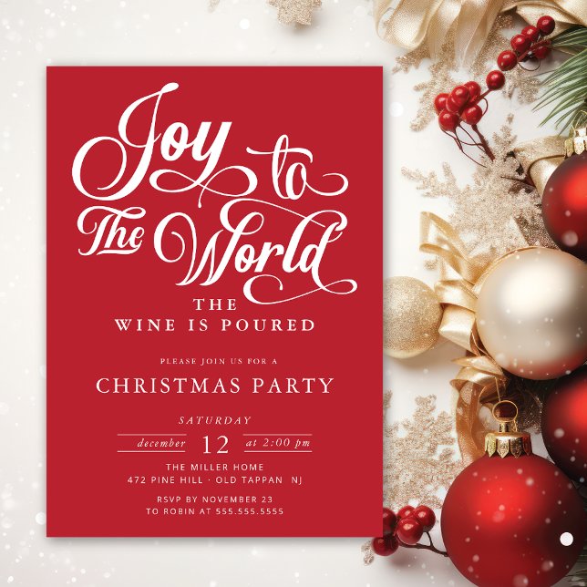 Invitation Joy To The World Holiday Cocktail Party (Créateur téléchargé)