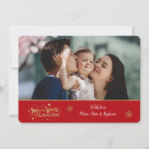 Invitation Joy to the World Photo Holiday Card