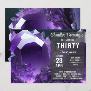 Invitation Joyau de cristal Aquarius Amethyst Février Anniver