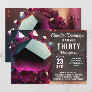 Invitation Joyau de cristal Capricorn Garnet Janvier Annivers