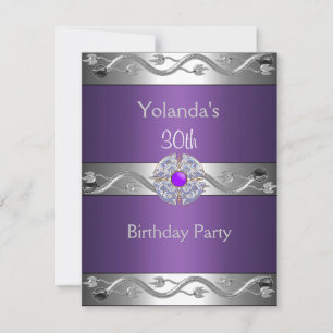 Invitation Joyau Purple Silver 30e fête d'anniversaire 2