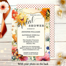 Joyeuse Baby Shower Rétro Fleur Sauvage Aquarelle