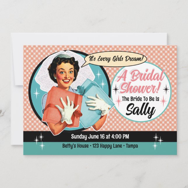 Invitation Joyeuse Bride Shower - Rose (Devant)